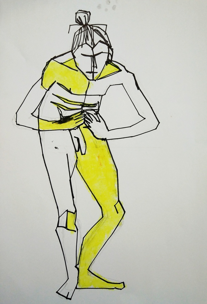 Técnica mixta experimental hilo-color