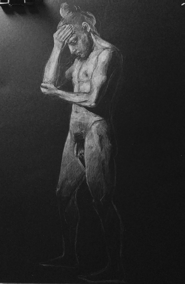 Figura sobre fondo negro