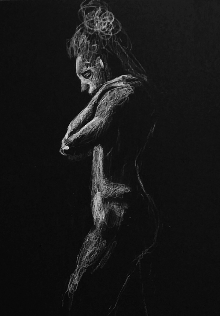 Figura sobre fondo negro