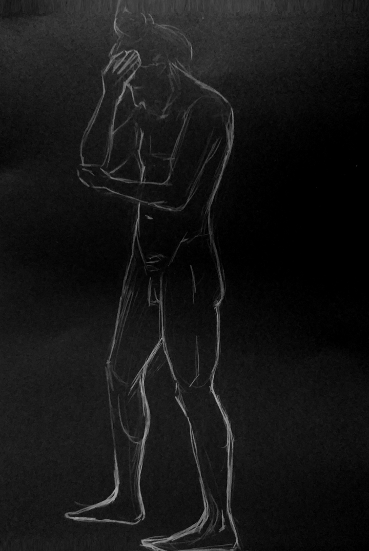 Figura sobre fondo negro