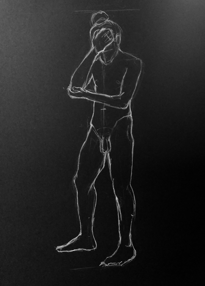 Figura sobre fondo negro