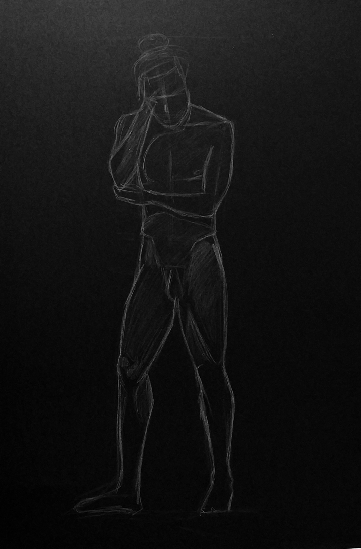 Figura sobre fondo negro