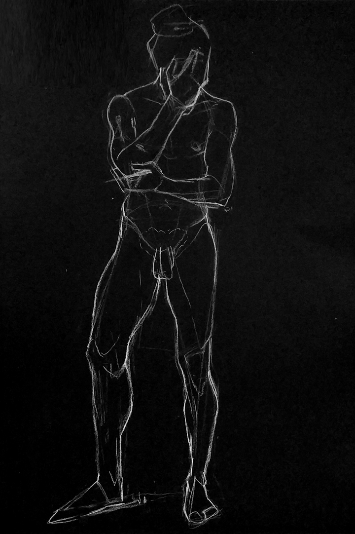 Figura sobre fondo negro