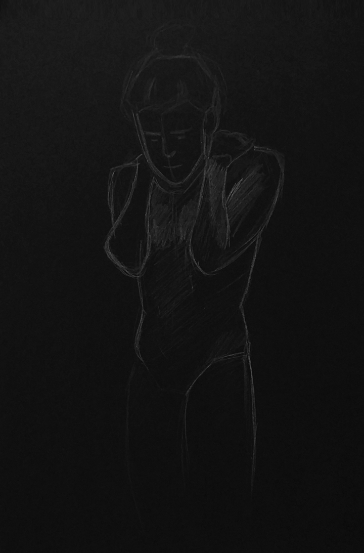 Figura sobre fondo negro