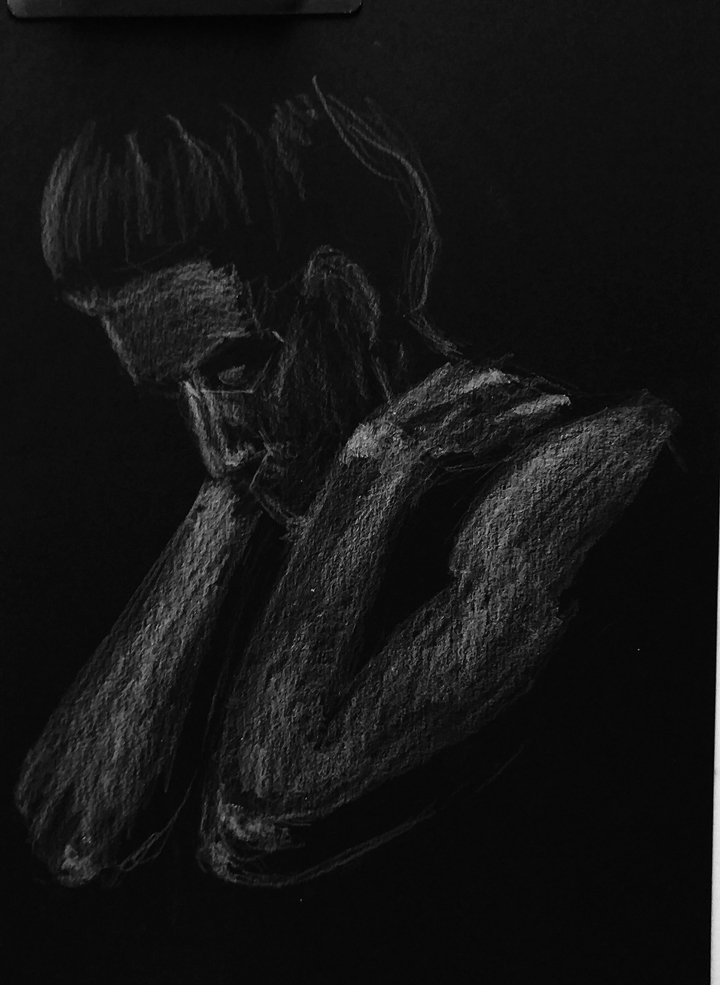 Figura sobre fondo negro