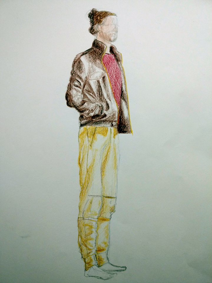 Posado para diseño de moda. Anónimo.