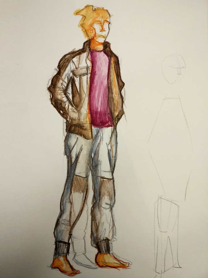 Posado para diseño de moda. Anónimo.