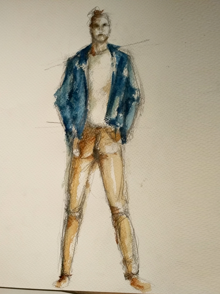 Posado para diseño de moda. Anónimo.