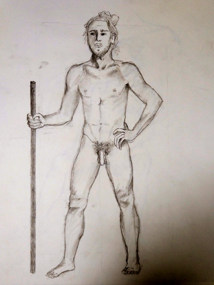 Pose de pie con apoyo. Anónimo.