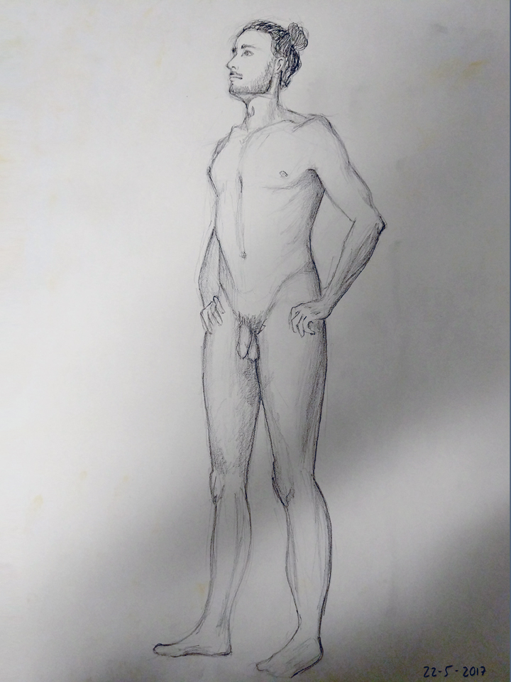 Pose de pie. Técnica libre. Anónimo