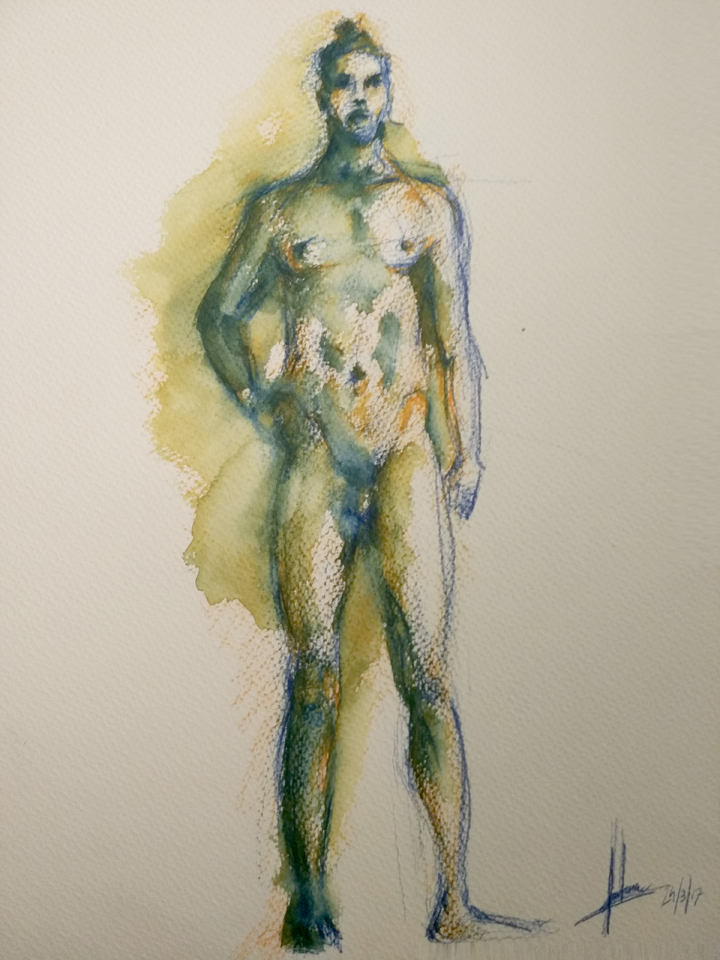 Pose de pie. Técnica libre. Anónimo