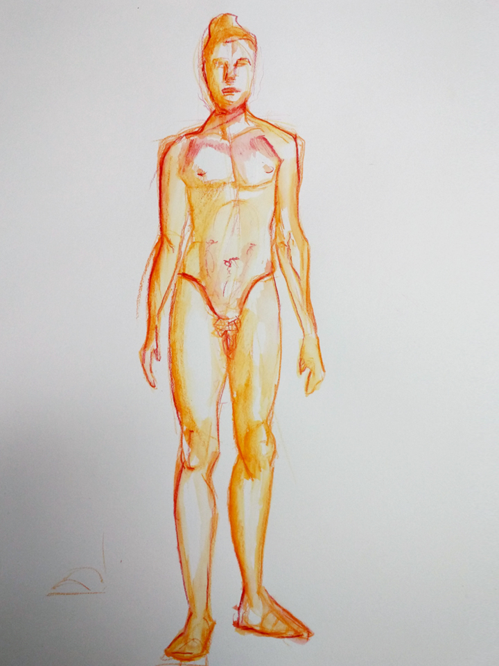 Pose de pie. Técnica libre. Anónimo