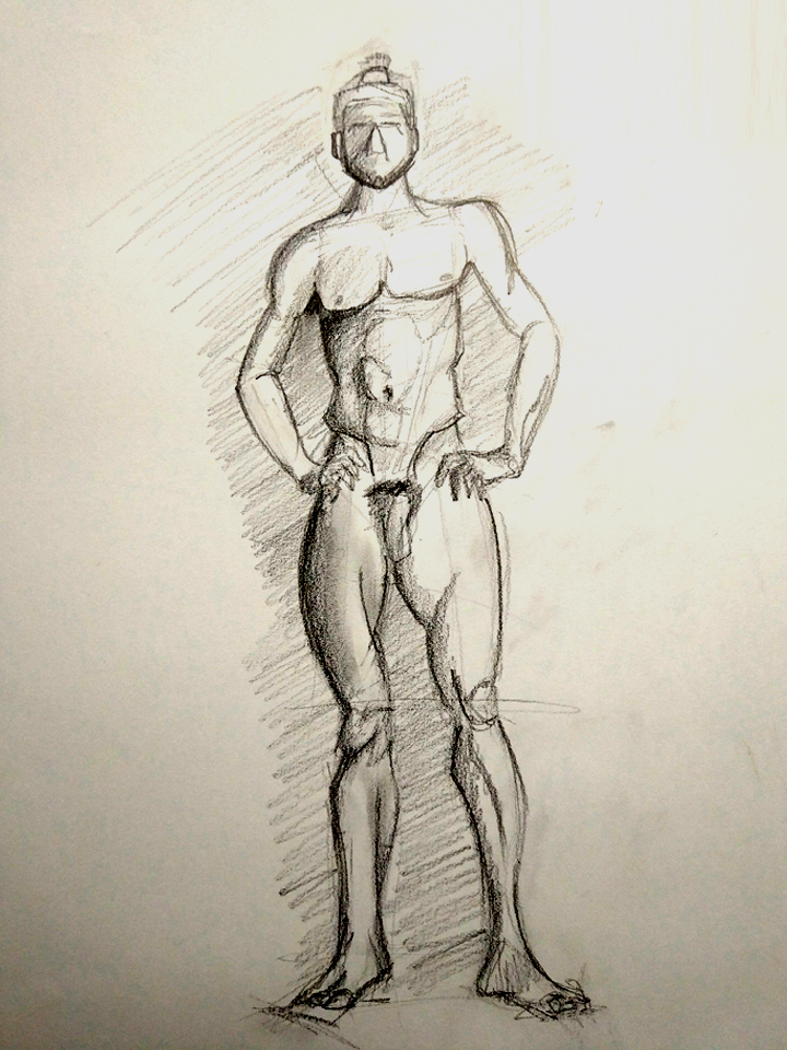 Pose de pie. Técnica libre. Anónimo