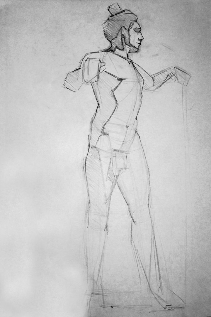 Aprendiendo a encajar poses de pie 