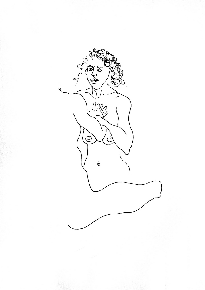 Dibujo de desnudo en linea de Javier Astarloa. Sesión con Cristina Romero.