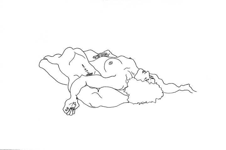 Dibujo de desnudo en linea de Javier Astarloa. Sesión con Cristina Romero.