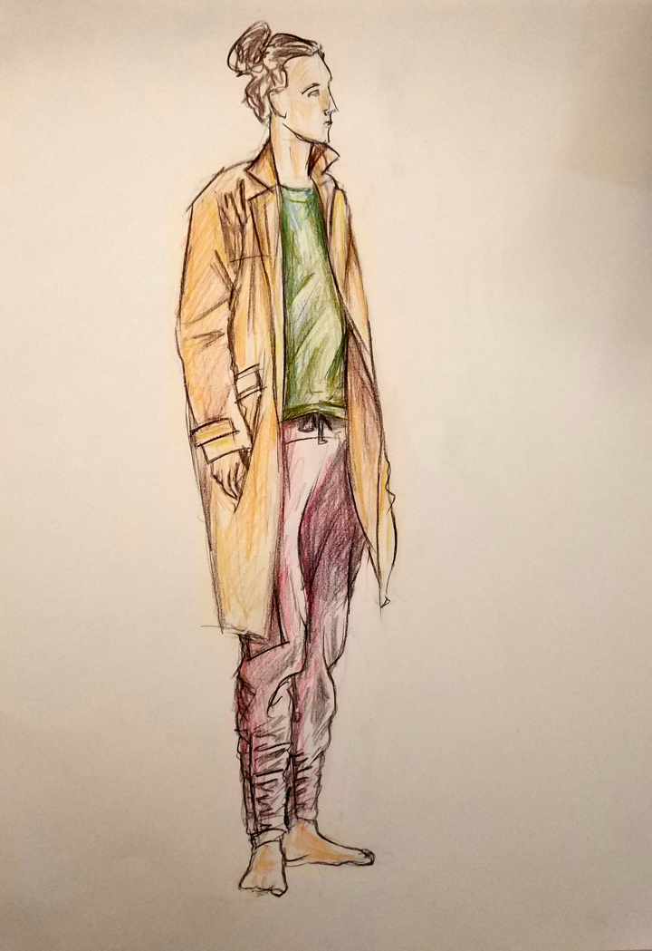 Posado para diseño de moda. Anónimo.