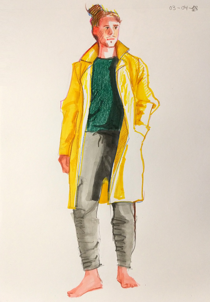 Posado para diseño de moda. Anónimo.